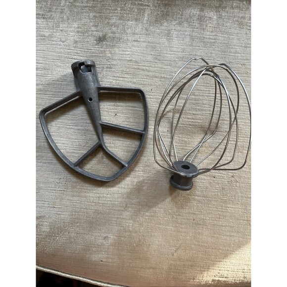 KitchenAid Mixer Attachment Professional 600 Flat Beater Paddle 6 Qt & Whisk - Picture 7 of 8